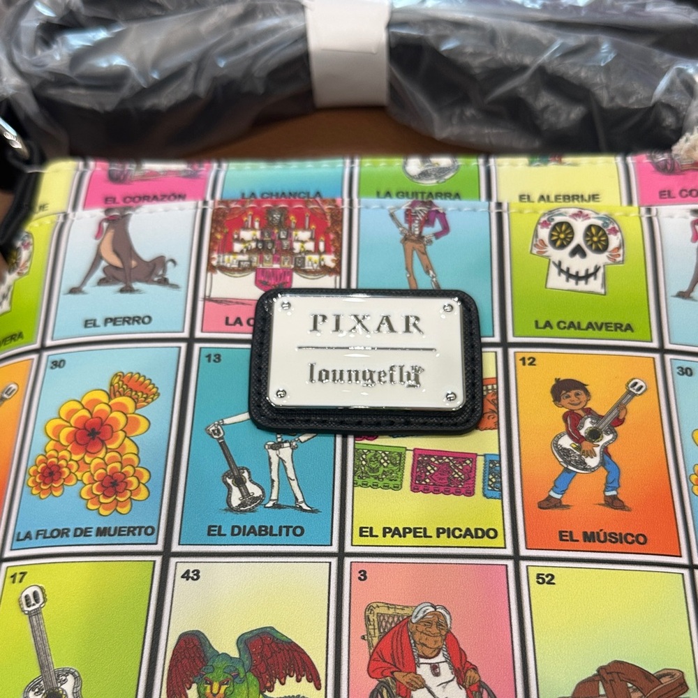 Loungefly Pixar Multicolor Loteria Crossbody Bag